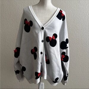Hot Topic Disney Minnie Mouse Polka Dot Bows Button Cardigan Sweater 4X